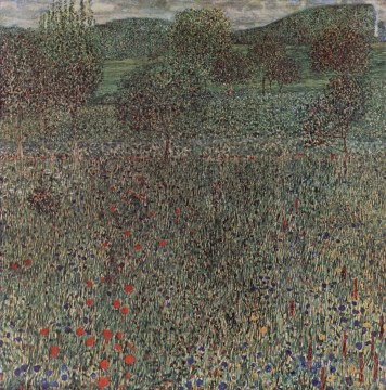  Bloom Canvas - Blooming field Gustav Klimt
